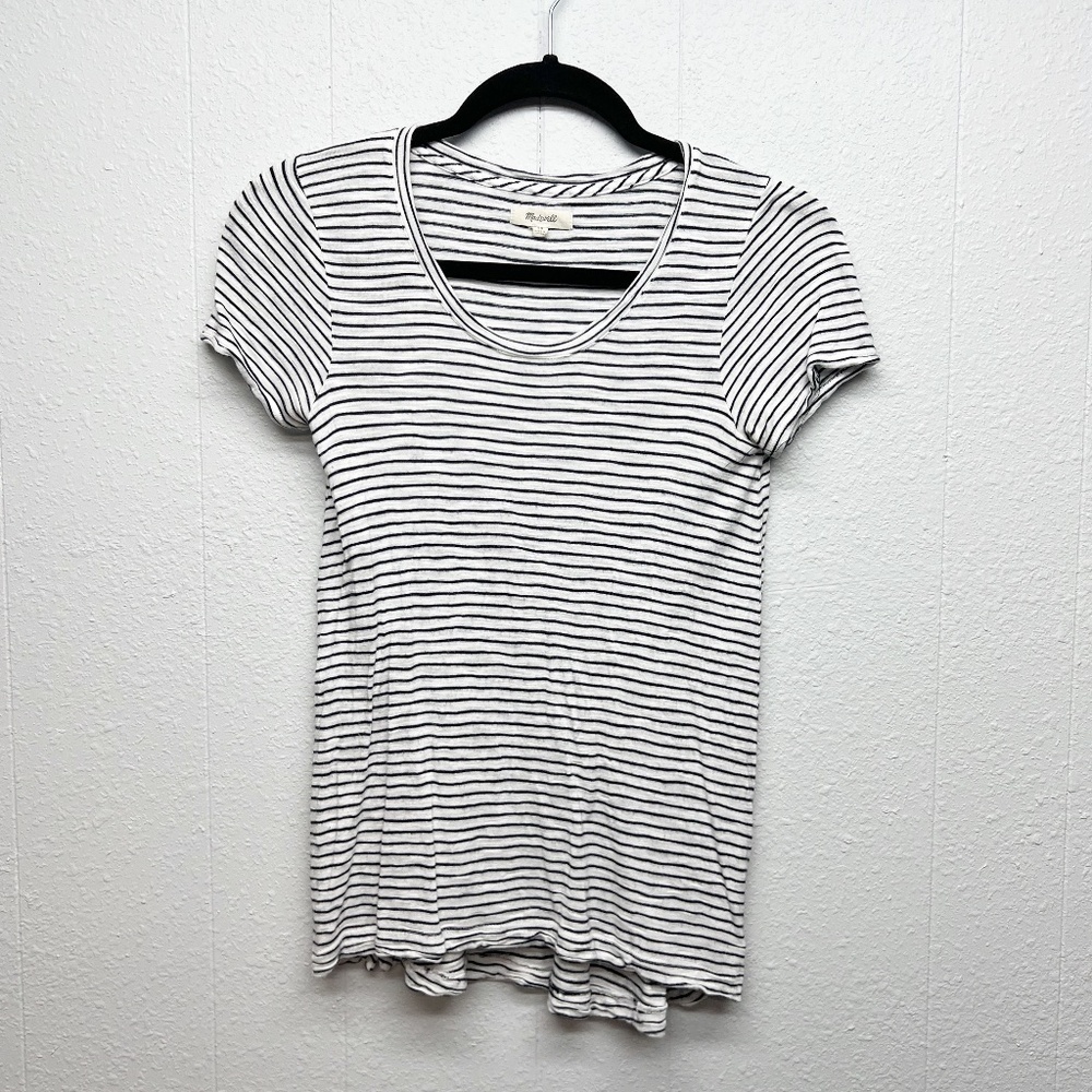 Madewell Striped Everyday Wear Casual Women's T-Shirt Size XS Lightweight